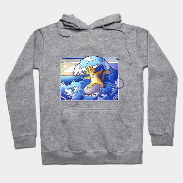 Cat surfing the web Hoodie by BlueLionMane